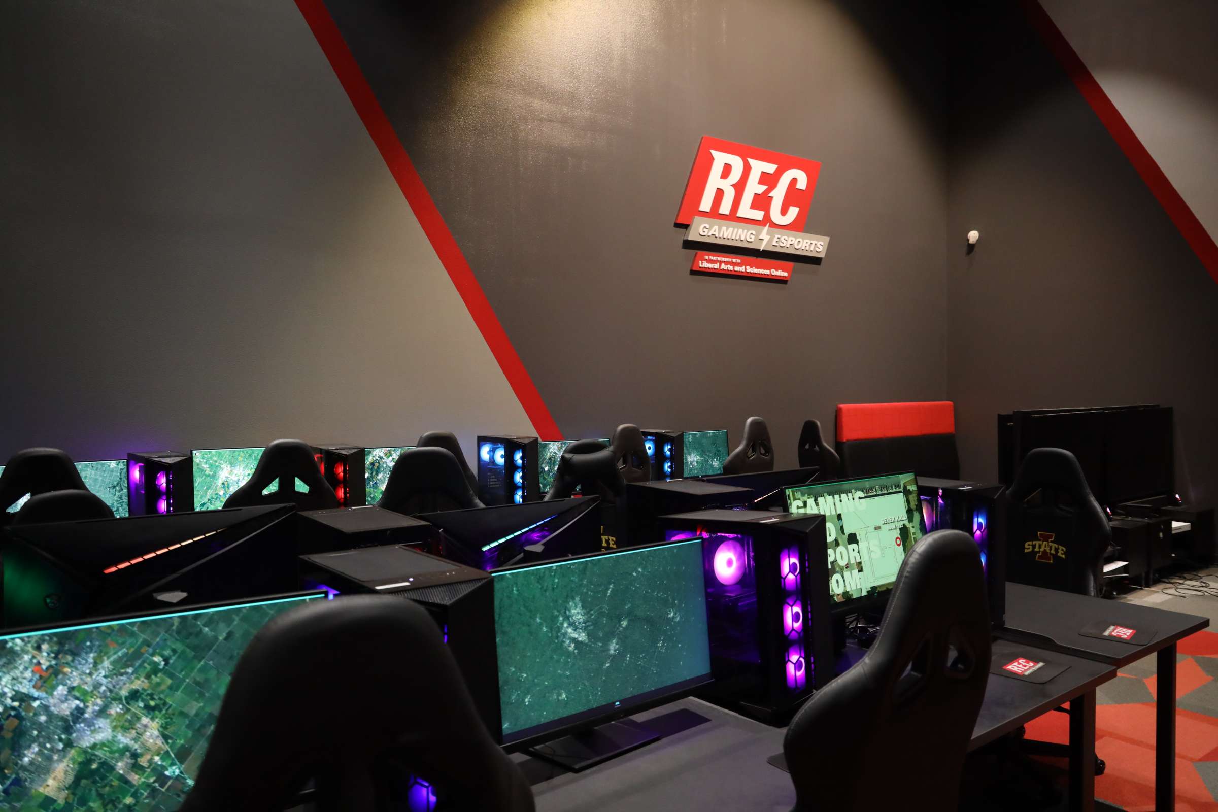 Gaming and esports room at Iowa State
